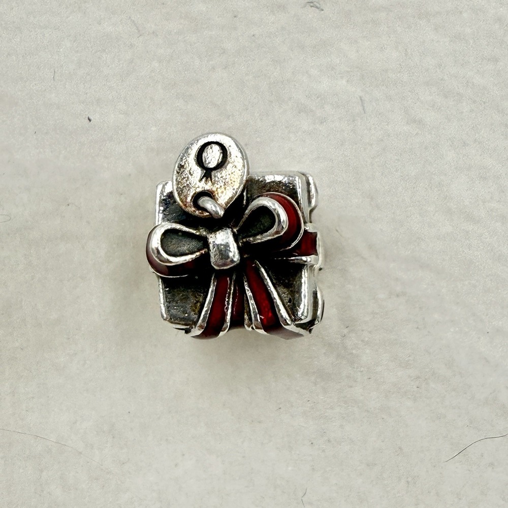 Pandora Red Gift Present Bead Charm in Sterling Silver .925 Christmas Holiday - Picture 7 of 7